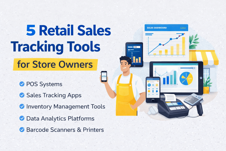 Retail sales tracking tools including POS systems and apps for store management